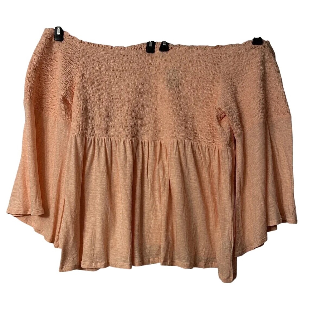 NWT Torrid Peach Pearl Womens Long Sleeve Cold Shoulder Top Blouse Shirt 6X